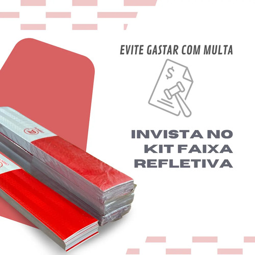 Faixa Refletiva Adesiva Sinalização Caminhão Kit 20un