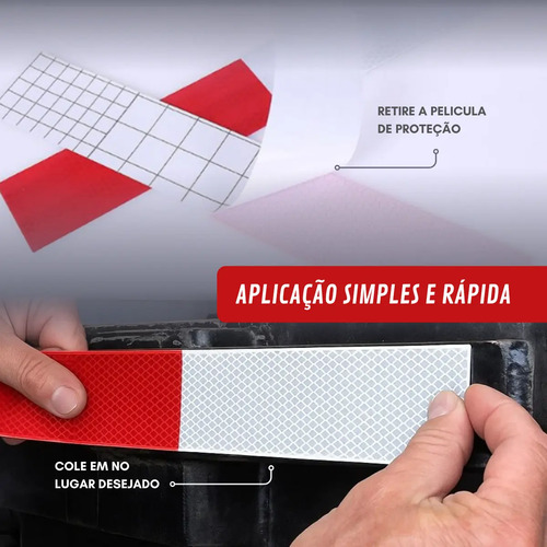 Faixa Refletiva Adesiva Sinalização Caminhão Kit 20un