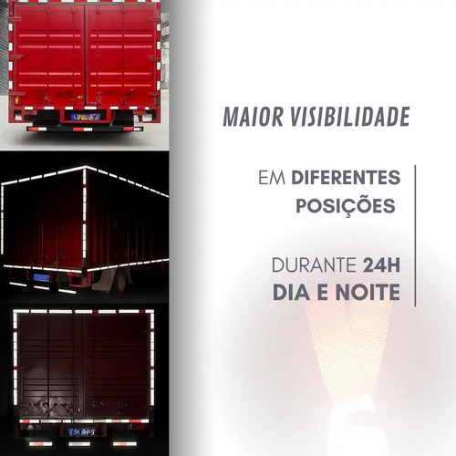 Faixa Refletiva Adesiva Sinalização Caminhão Kit 20un