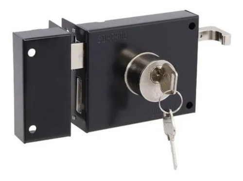 Fechadura de sobrepor 231 soprano para portao cor preto