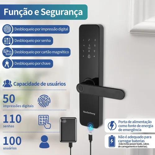 Fechadura Digital Biométrica Bluetooth Tuya Smart Vida