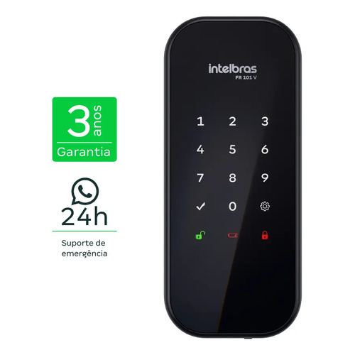 Fechadura Digital De Sobrepor Fr 101 V Preta Intelbras