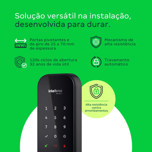 Fechadura Digital De Sobrepor Fr 101 V Preta Intelbras