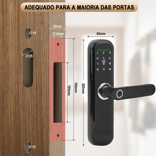 Fechadura Digital Inteligente Biométrica Eletronica Touch