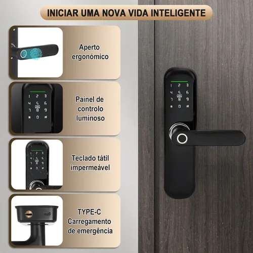 Fechadura Digital Inteligente Biométrica Eletronica Touch
