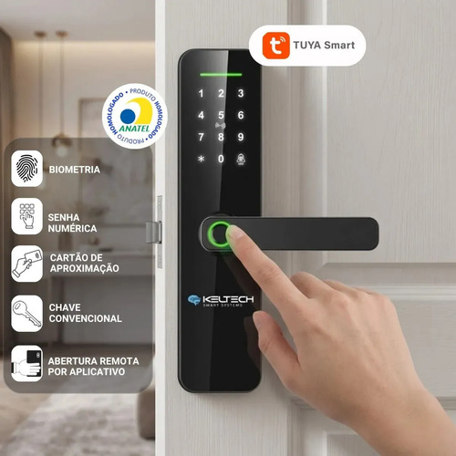 Fechadura digital keltech kt 1000 biometrica senha app tuya