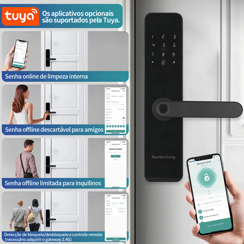 Fechadura Digital NeoSanSung Biométrica Bluetooth Tuya Smart Vida