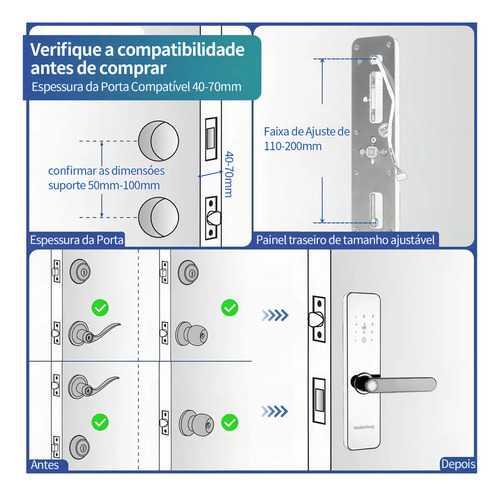 Fechadura Digital NeoSanSung Biométrica Bluetooth Tuya Smart Vida
