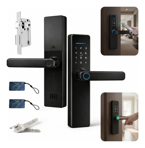 Fechadura eletronica digital bbg smart lock biometria preta