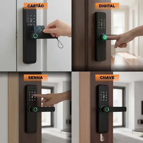 Fechadura Eletrônica Digital Bbg Smart Lock Biometria Preta