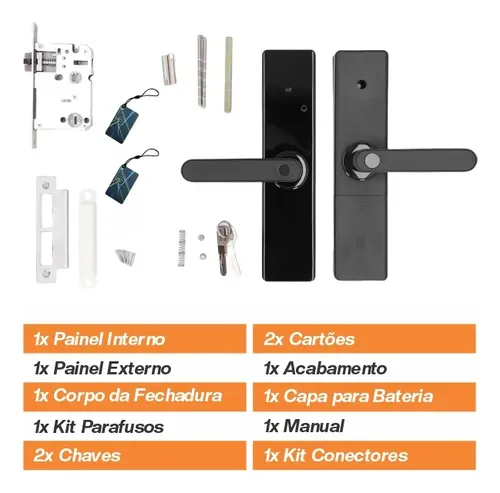 Fechadura Eletrônica Digital Bbg Smart Lock Biometria Preta