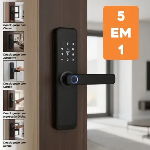 Fechadura Eletrônica Digital Bbg Smart Lock Biometria Preta