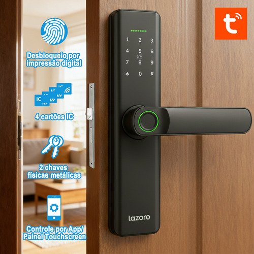 Fechadura eletronica digital com biometria senha cartao ic e