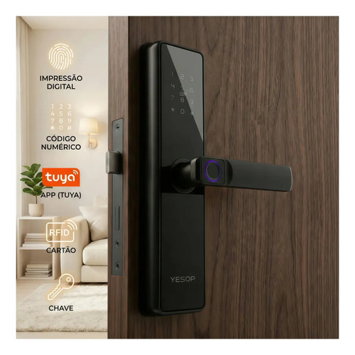 Fechadura eletronica digital inteligente wi fi biometria imp