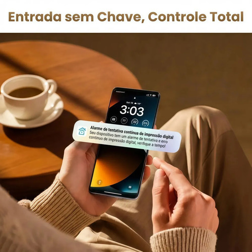 Fechadura Eletrônica Digital Inteligente Wi-fi Biometria Impressão Digital Senha Cartão Tag App Tuya Chave Embutir Com Maçaneta Porta Madeira Alumínio