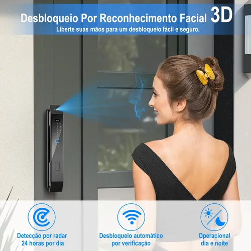 Fechadura Eletronica Inteligente Com Wifi Tuya E Facial 3d