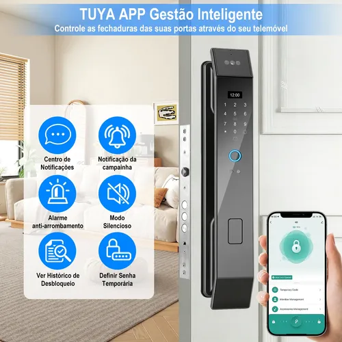 Fechadura Eletronica Inteligente Com Wifi Tuya E Facial 3d