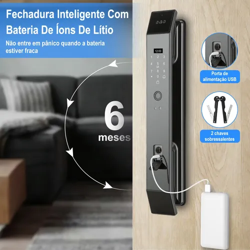 Fechadura Eletronica Inteligente Com Wifi Tuya E Facial 3d
