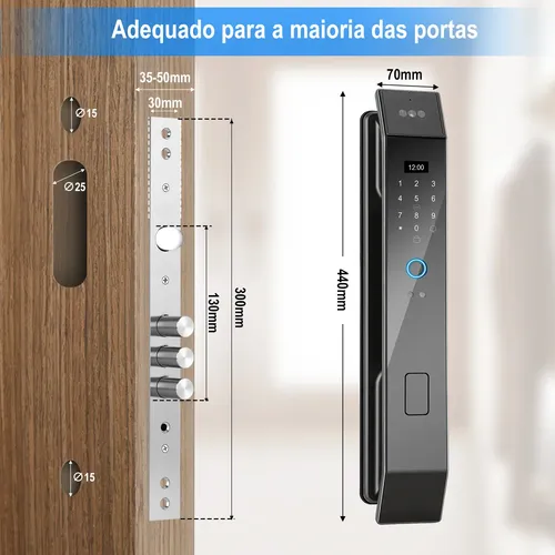 Fechadura Eletronica Inteligente Com Wifi Tuya E Facial 3d