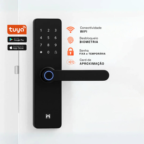 Fechadura eletronica inteligente digital com biometria senha