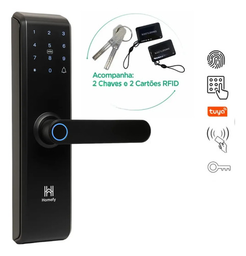 Fechadura Eletrônica Inteligente Digital Com Biometria Senha Pro Wi-fi
