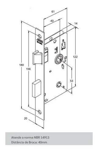 Fechadura Porta Banheiro Wc Stam 823/35 Preto Fosco Rq1