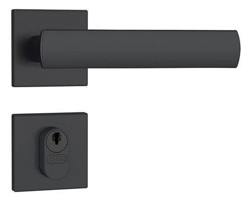 Fechadura stam 80335 preta fosca para porta externa com rose