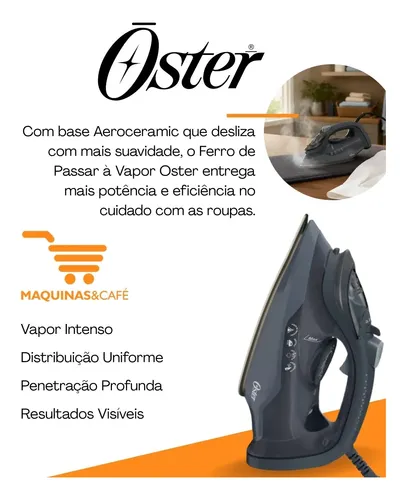 Ferro A Vapor Cerâmica Oster Linha Aeroceramic Compacto