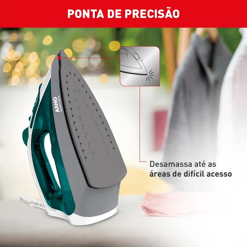 Ferro A Vapor Elétrico Arno Steamgliss Fsgp Cor Branco/Verde
