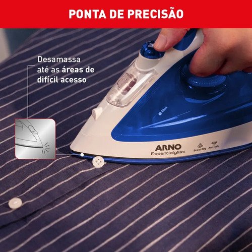 Ferro a vapor Essentialgliss azul base antiaderente Fea1 eficiente moderno prático