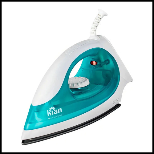 Ferro de Passar a Seco Kian FP100 1300W com Base Antiaderente e Controle de Temperatura