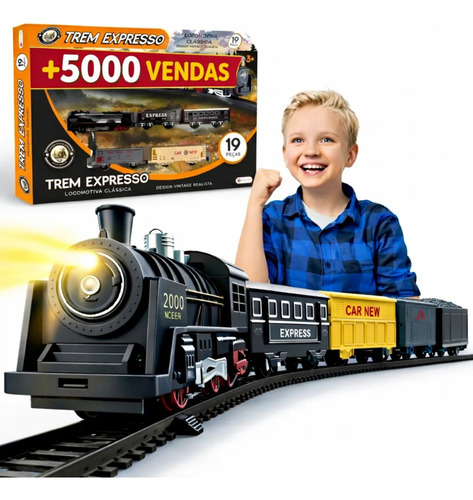 Ferrorama trem luz 19 pc trenzinho presente menino brinquedo