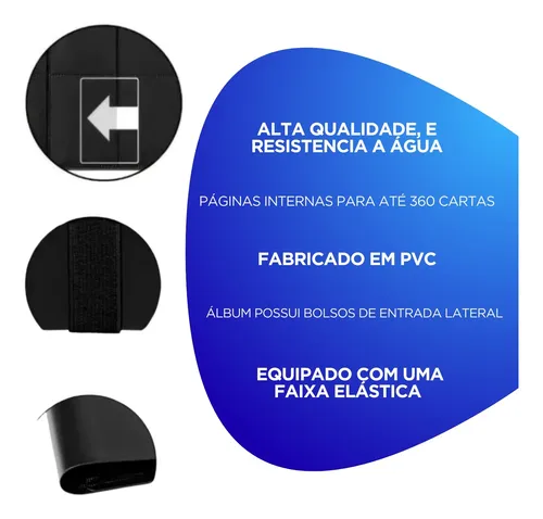 Fichário Álbum Para Cartas Pokémon 360 Slots Pasta Mgg