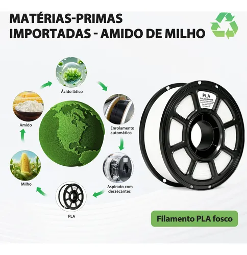 Filamento Pla 1,75mm 1kg Para Impressora 3d Branco Ou Preto