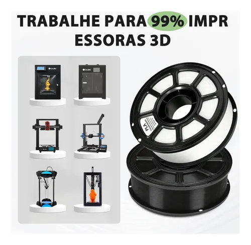 Filamento Pla 1,75mm 1kg Para Impressora 3d Branco Ou Preto