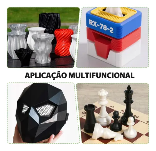 Filamento Pla 1,75mm 1kg Para Impressora 3d Branco Ou Preto