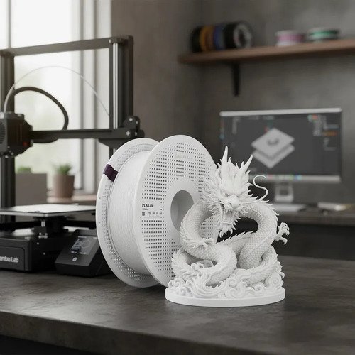 Filamento Pla Bambu Lab Lite C/ Carretel Impressão 3d 1kg Branco Lite