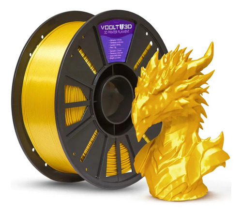 Filamento pla dourado v silk 1kg impressao pecas 3d nacional