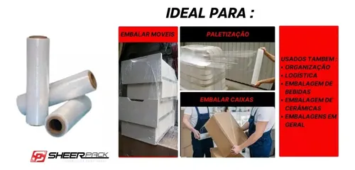 Filme Stretch Manual 4kg 50cm De Largura X 350 Metros