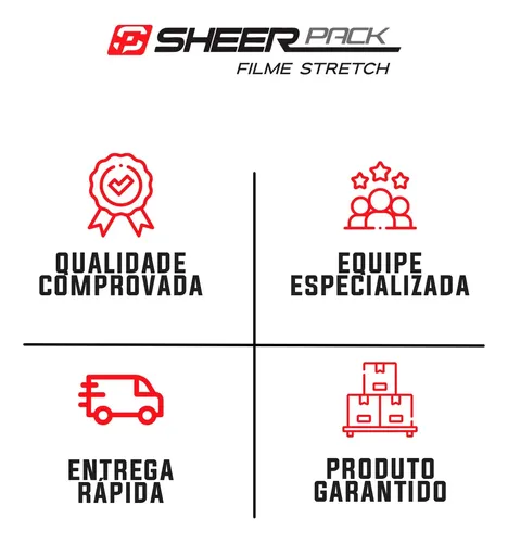 Filme Stretch Manual 4kg 50cm De Largura X 350 Metros