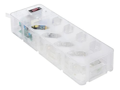 Filtro de Linha Clamper Energia 8 Tomadas Bivolt, com DPS e Proteção LCF Transparente