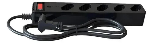 Filtro de Linha com Protetor de Surto DPS iClamper Energia 5 Tomadas 3 Pinos 10 Amperes com Tecnologia LCF Anti Raio Clamper Cor Preto