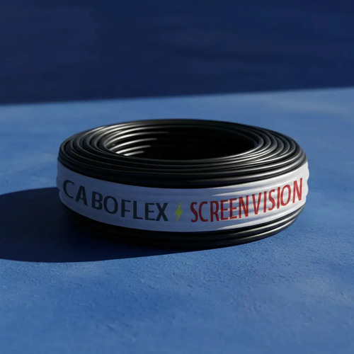 Fio Cabo Pp 1,5mm Flexivel 2x1,5mm 2 Vias Rolo 100 Metros Para Extensão Cor Preto Marca Screen Vision