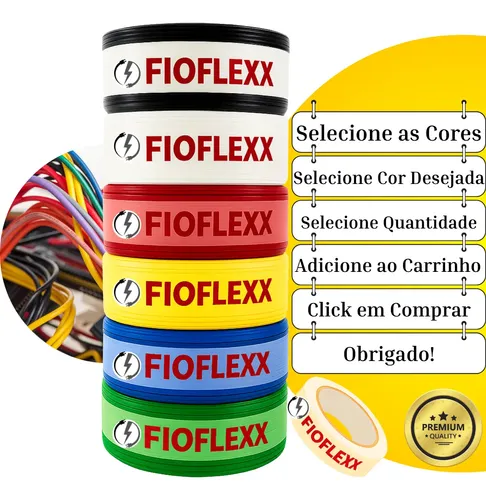 Fio Elétrico 2,5mm Cabo Flexível 2 5mm 750v Rolo 100 Metros