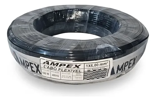 Fio eletrico cabo flexivel 6mm rolo 100 metros