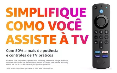 Fire Tv Stick Amazon Full Hd 8gb Controle Remoto Voz Alexa
