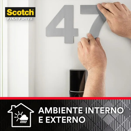 Fita Dupla Face Scotch 3M, 24mm x 2m Fixa Forte, Fixação Extrema