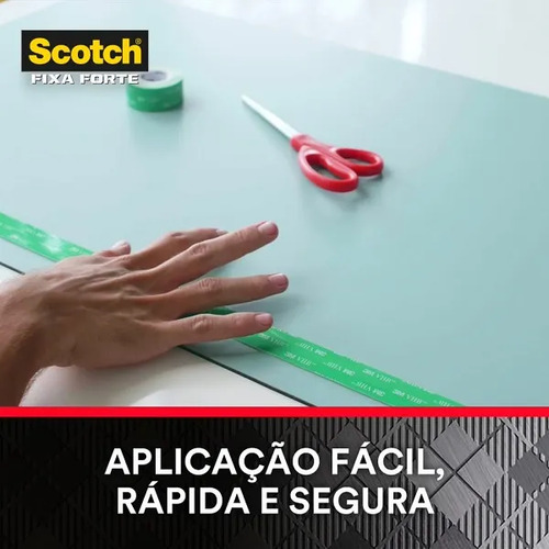 Fita Dupla Face Scotch 3M, 24mm x 2m Fixa Forte, Fixação Extrema