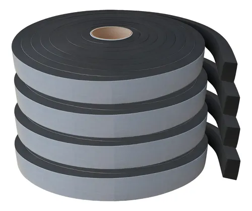 Fita eva preto autocolante 1 lado 15mm x larg 2cm x 20 mts