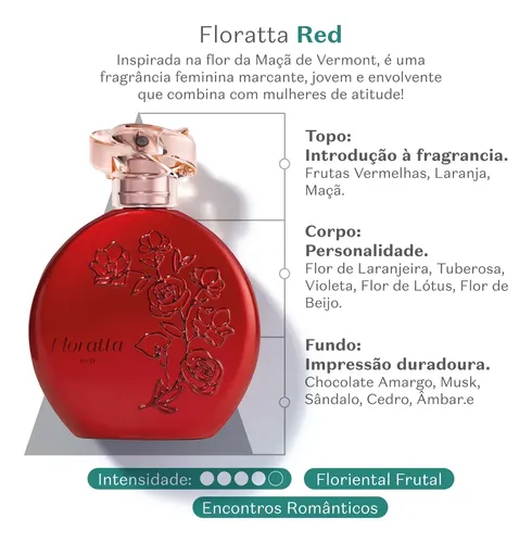 Floratta Red O Boticário Desodorante Colônia Perfume Feminino Original 75ml